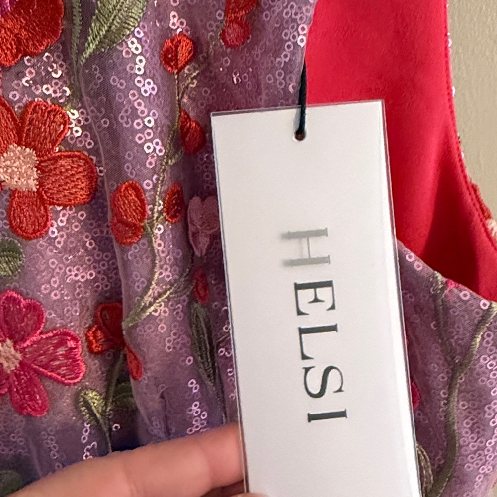 Floral Pink and Red Helsi dress NWT size XL - Picture 2 of 7
